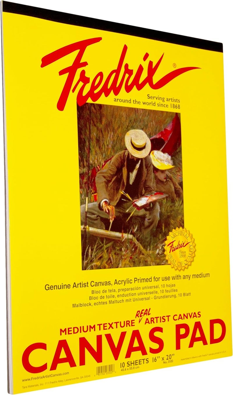 Fredrix 3502 Canvas Pads - 10 Sheets of Medium Texture Artist Canvas (16x20 inches) - Image 2